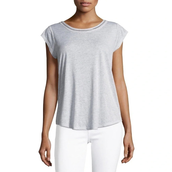 Joie Tops - Joie Grey Damani Chain Detail T Shirt M NWT